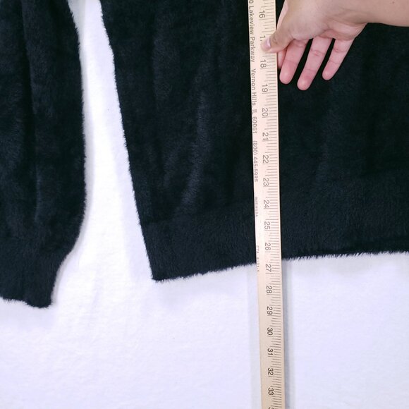 Halogen Women Black Mohair Fuzzy Cropped Soft Sweater Plus Size 100% Nylon - Picture 8 of 15